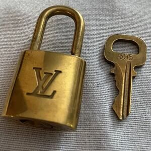 Louis Vuitton Purse Lock and Key Brass Authentic Number 305 FREE SHIPPING